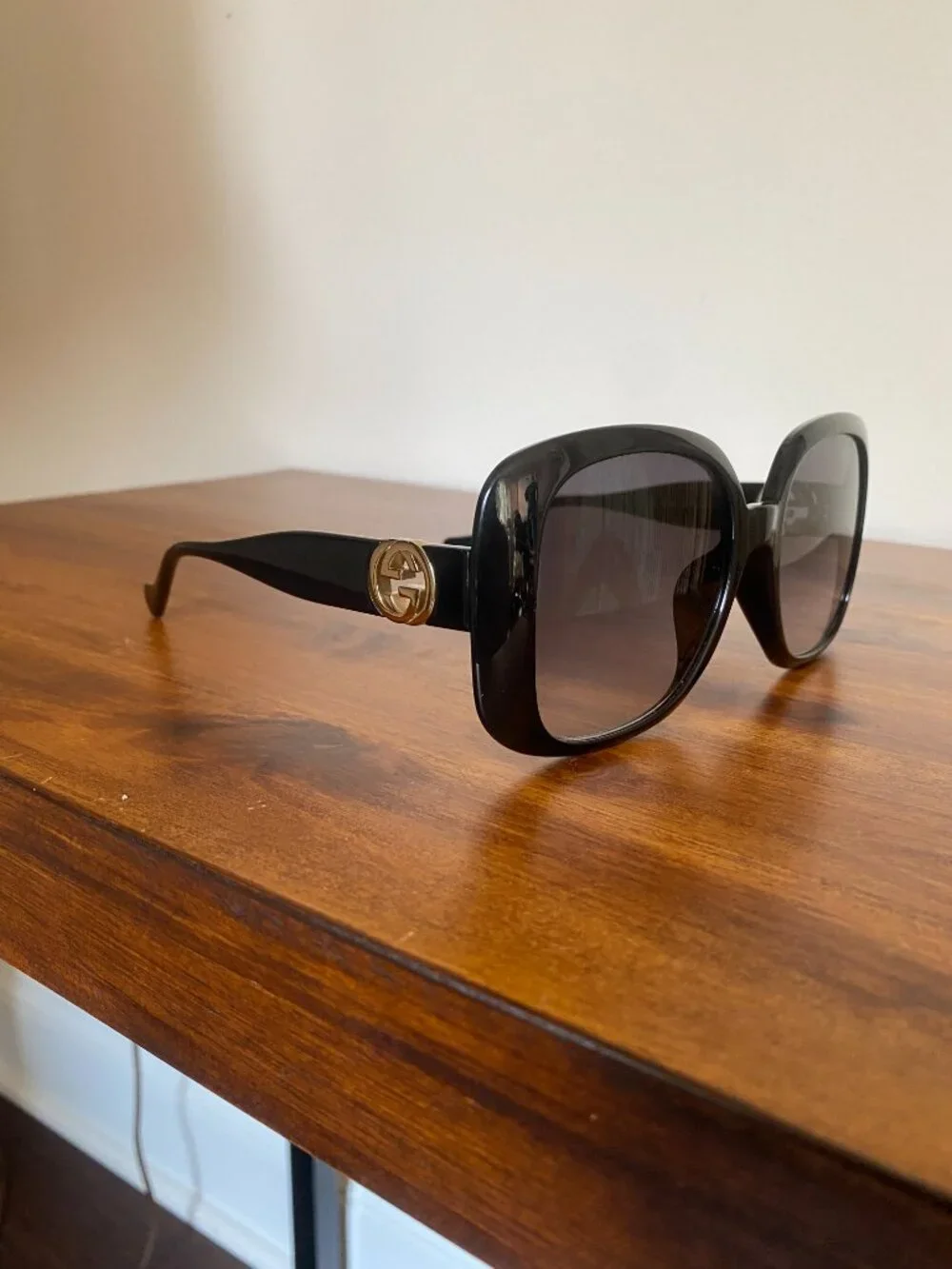 Gucci Black Large Square Frame Sunglasses